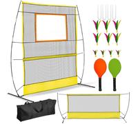 Multi-Purpose Paddle Game Set with Net, 12FT Similar to Pickleball, Badminton and Tennis with A Whole New Spin On It - All Season Family Fun Games for Indoor & Outdoor Kids & Adults