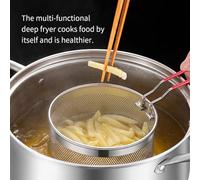 Multi purpose pasta basket and vegetable steamer, stainless steel mesh allows draining over the pot, fits medium pots and stockpots (01)