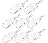 Multi-Purpose Plastic Clear Kitchen Scoops, Ice Scoop for Weddings, Candy Dessert Buffet, Protein Powders, Ice Cream, Coffee, Tea (6.5 Inches, 8 Pieces)