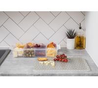 Multi-Purpose Portable Snack Box with 11 dividers & Chopping Board Lid , 42x28cm Farberware Clear One Size
