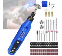 Multi-Purpose Power Rotary Tool with LED Light, Mini Cordless Rotary Tool 5 Speed Adjustment 3000/6000/9000/12000/18000 RPM, for Engraving, Sanding, Polishing, Drilling, Grinding(New Blue)