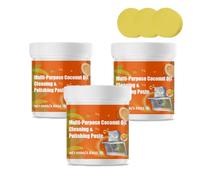 Multi Purpose Powerful Cleaner, Degreaser Cleaner Heavy Duty, Coconut Oil Powerful Cleansing Cream, for Faucets, Tiles, Cleaner Removes Stains on Microwave,Oven & Stove Top (3pcs)