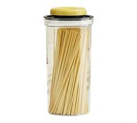 Multi-Purpose Press Seal Jar for Dry Food Storage with Air-Tight Seal That Keeps Cereals, Nuts, and Baking Ingredients Fresh Over Time (Yellow- 1900ml)