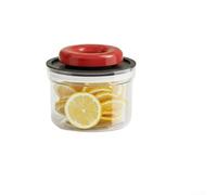Multi-Purpose Press Seal Jar for Dry Food Storage with Air-Tight Seal That Keeps Cereals, Nuts, and Baking Ingredients Fresh Over Time (Red - 550ml)