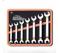 Multi Purpose Rainbow Open End Wrench Constructed From Chromium Vanadium Alloy Offering Secure Grip And Long Service Life For Ideal For Home Garden Auto Tasks With Bright Colors For Quick Finding(J)