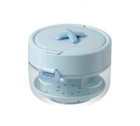 Multi-Purpose Retainer Mouth Guard Soak Storage Container,Auto-Rising Aligner Bath Case,Leak Proof Denture Cleaning Cup with Brush & Mirror,Portable Travel Daily Care for Oral Closure Retainer (Blue)