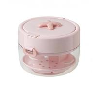 Multi-Purpose Retainer Mouth Guard Soak Storage Container,Auto-Rising Aligner Bath Case,Leak Proof Denture Cleaning Cup with Brush & Mirror,Portable Travel Daily Care for Oral Closure Retainer (Pink)