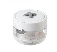 Multi-purpose Retainer Mouth Guard Soak Storage Container,Auto-Rising Aligner Bath Case,Leak Proof Denture Cleaning Cup with Brush & Mirror,Portable Travel Daily Care For Oral Closure Retainer (White)