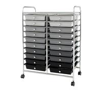 Multi-Purpose Rolling Cart with 20 Ders, Black Gradient Sto Unit for Home, Makeup, Beau Salon, le Shelving with 4 Wheels - Versatile nizat Solut
