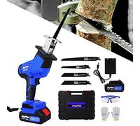 Multi-Purpose Saw/Cordless Reciprocating Saw/Power Saw/Hand Saw Electric/Wood Saw/Tree Saw/Metal Saw/DIY Gardening Saw, Brushless Motor, Battery Powered, 4 Saw Blades, Fast Charger