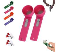 Multi Purpose Scoop with Built in Funnel, 2Pcs, Powderpal Mess-Free Powder Scoop, Easy Dispensing of Various Powders, Collagen Formula Coffee Scoops & Funnels System for Narrow Bottles (Pink, S)