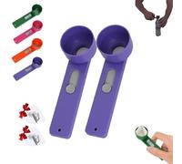 Multi Purpose Scoop with Built in Funnel, 2Pcs, Powderpal Mess-Free Powder Scoop, Easy Dispensing of Various Powders, Collagen Formula Coffee Scoops & Funnels System for Narrow Bottles (Purple, L)