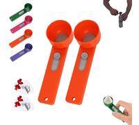Multi Purpose Scoop with Built in Funnel, 2Pcs, Powderpal Mess-Free Powder Scoop, Easy Dispensing of Various Powders, Collagen Formula Coffee Scoops & Funnels System for Narrow Bottles (Orange, L)