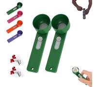 Multi Purpose Scoop with Built in Funnel, 2Pcs, Powderpal Mess-Free Powder Scoop, Easy Dispensing of Various Powders, Collagen Formula Coffee Scoops & Funnels System for Narrow Bottles (Green, L)