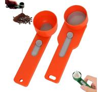 Multi Purpose Scoop with Built in Funnel for Mess-Free Powder Dispensing of Collagen, Coffee, Protein & Tea Powders into Narrow Bottles & Jars (Orange)