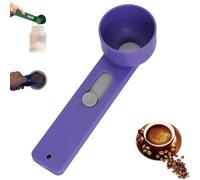 Multi Purpose Scoop with Built in Funnel, Funnel Scoop for Powder, Multifunctional Powder Sliding Spoon, Collagen Formula Coffee Scoops, Easy Dispensing of Various Powders (Purple, 2TBS 1PCS)