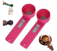 Multi Purpose Scoop with Built in Funnel, Funnel Scoop for Powder, Multifunctional Powder Sliding Spoon, Collagen Formula Coffee Scoops, Easy Dispensing of Various Powders (Pink, 4TBS 2PCS)
