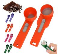 Multi Purpose Scoop with Built in Funnel, Funnel Scoop for Powder, Scoop with Built in Funnels, Collagen Formula Coffee Scoops & Funnels System, for Ground Coffee, Protein Powder, Tea (Orange)