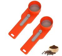Multi Purpose Scoop with Built in Funnel,Mess-Free Powder Scoop for Protein, Coffee, Collagen & More, Easy Dispensing into Narrow Bottles, Multipurpose Sliding Spoon Tool (Orange, 4TBS 2PCS)