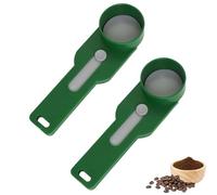 Multi Purpose Scoop with Built in Funnel,Mess-Free Powder Scoop for Protein, Coffee, Collagen & More, Easy Dispensing into Narrow Bottles, Multipurpose Sliding Spoon Tool (Green, 4TBS 2PCS)