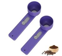 Multi Purpose Scoop with Built in Funnel,Mess-Free Powder Scoop for Protein, Coffee, Collagen & More, Easy Dispensing into Narrow Bottles, Multipurpose Sliding Spoon Tool (Purple, 2TBS 2PCS)
