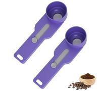 Multi Purpose Scoop with Built in Funnel,Mess-Free Powder Scoop for Protein, Coffee, Collagen & More, Easy Dispensing into Narrow Bottles, Multipurpose Sliding Spoon Tool (Purple, 4TBS 2PCS)