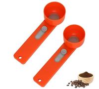 Multi Purpose Scoop with Built in Funnel,Mess-Free Powder Scoop for Protein, Coffee, Collagen & More, Easy Dispensing into Narrow Bottles, Multipurpose Sliding Spoon Tool (Orange, 2TBS 2PCS)