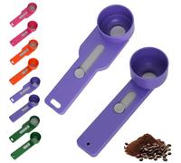 Multi Purpose Scoop with Built in Funnel, Mess-Free Powder Scoop with Funnel, Multifunctional Powder Sliding Spoon, for Ground Coffee, Protein Powder, Tea (Purple)