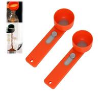 Multi Purpose Scoop with Built in Funnel, Multifunctional Powder Sliding Spoon, Multipurpose Scoop with Built-in Funnel, Portable Design, for Ground Coffee, Protein Powder, Tea (Orange)