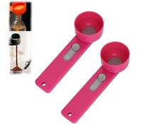 Multi Purpose Scoop with Built in Funnel, Multifunctional Powder Sliding Spoon, Multipurpose Scoop with Built-in Funnel, Portable Design, for Ground Coffee, Protein Powder, Tea (Red)