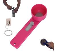 Multi Purpose Scoop with Built in Funnel, PowderPal Mess-Free Measuring Scoop & Funnel System for Narrow Bottles, Easy Dispensing of Coffee, Protein, Collagen & Pre-Workout Powders (Pink,2TBS)