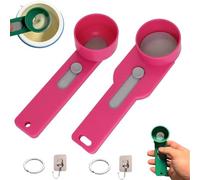 Multi Purpose Scoop with Built in Funnel, Powderpal Mess-Free Powder Scoop, Easy Dispensing of Various Powders, Collagen Formula Coffee Scoops & Funnels System for Narrow Bottles (Pink, 4TBS+2TBS)