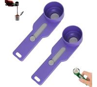 Multi Purpose Scoop with Built in Funnel, Powderpal Mess-Free Powder Scoop for Protein, Collagen, Formula, Coffee & More, Fits Narrow-Mouth Bottles (Purple,Wide Handle)