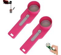 Multi Purpose Scoop with Built in Funnel, Powderpal Mess-Free Powder Scoop for Protein, Collagen, Formula, Coffee & More, Fits Narrow-Mouth Bottles (Pink,Wide Handle)