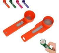 Multi Purpose Scoop with Built in Funnel, Powderpal Mess Free Powder Scoop, Measuring Funneler Sliding Spoon, Coffee Scoops & Funnels System for Narrow Bottles, Easy Dispensing of Powders (Orange)