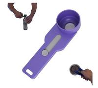 Multi Purpose Scoop with Built in Funnel, Powderpal Mess-Free Powder Scoop,Precise Protein Powder Sliding Spoon,Collagen Formula Coffee Spoon System for Narrow Bottles,Easy Dispensing (Purple)