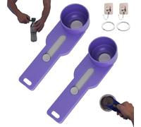 Multi Purpose Scoop with Built in Funnel,Powderpal Mess-Free Powder Scoop with Funnel for Easy Dispensing of Various Powders,Collagen Formula Coffee Scoops & Funnels System for Narrow Bottles(Purple,4