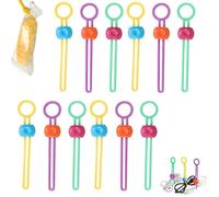 Multi-Purpose Sealer Set - Reusable Zip Ties and Detachable Cable Ties for Food Bag Sealing, Cord Bundling, Kitchen Storage, Office Wire Management, Colorful Plastic Clips(12pcs)