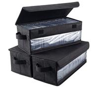 Multi Purpose Seam Complimentary Album Storage Container with Sticky Closure Fits 30 Collections Breathable Fabric for Long Term Care Woven Disc Box