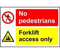 Multi-purpose signs No pedestrians forklift access only general safety sign - 3mm Aluminium sign 600mm x 400mm