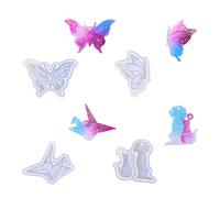 Multi-purpose silicone mold for artistic key holders and home decor Showcase an elegant butterfly and crane shaped resin casting mold