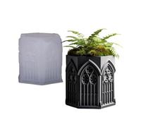 Multi-Purpose Silicone Mould for Resin Jewellery Containers Church Window Planter and Decorative Candle Container Craft Mould for Cathedrals Relief Planter