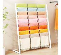 Multi-Purpose Silk Scarf & Hijab Rack - Floor Standing Display Stand, Space-Saving nizer for Home, Cloakroom & Retail Stores - Stylish White 60x40x145cm