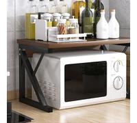 Multi-Purpose Small - Microwave Stand & Countertop Storage for Kitchen & Home Office - Functional Brown Shelf for Space-Saving Solutions