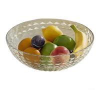 Multi-purpose snack bowl with elevated base and perforated design for air flow and drying of fresh produce (Transparent)