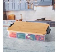 Multi-Purpose Snack Box with 7 Snack Dividers & Chopping Board Lid, 20x33cm Farberware Brown One Size