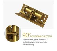 Multi-Purpose Spring-Positioning Door Closer Hinge for Interior Shed Doors - 90° Hold-Open Auto-Close Function 10 X 6.5 X 2.6 Centimeter Iron Hardware Having Black/Gold/Silver Finish(Black)