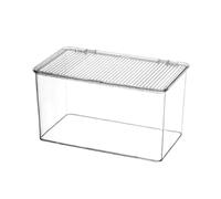 Multi-Purpose Stackable Clear Plastic Containers with Lids, Space Efficient Organizer for Garage Shelf, Space Saving Cabinet Storage Box