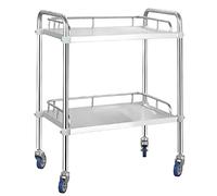 Multi-Purpose Stainless Steel Cart with Lockable Wheels & Removable Shelf - Ideal for Kitchen, Home, Restaurant Use, Versatile Storage Solution