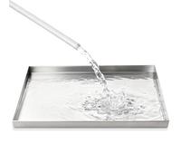 Multi-Purpose Stainless Steel Drain Tray - Welded Leak-Proof Design for Washing Machines HVAC Systems & Balcony Plant Pots